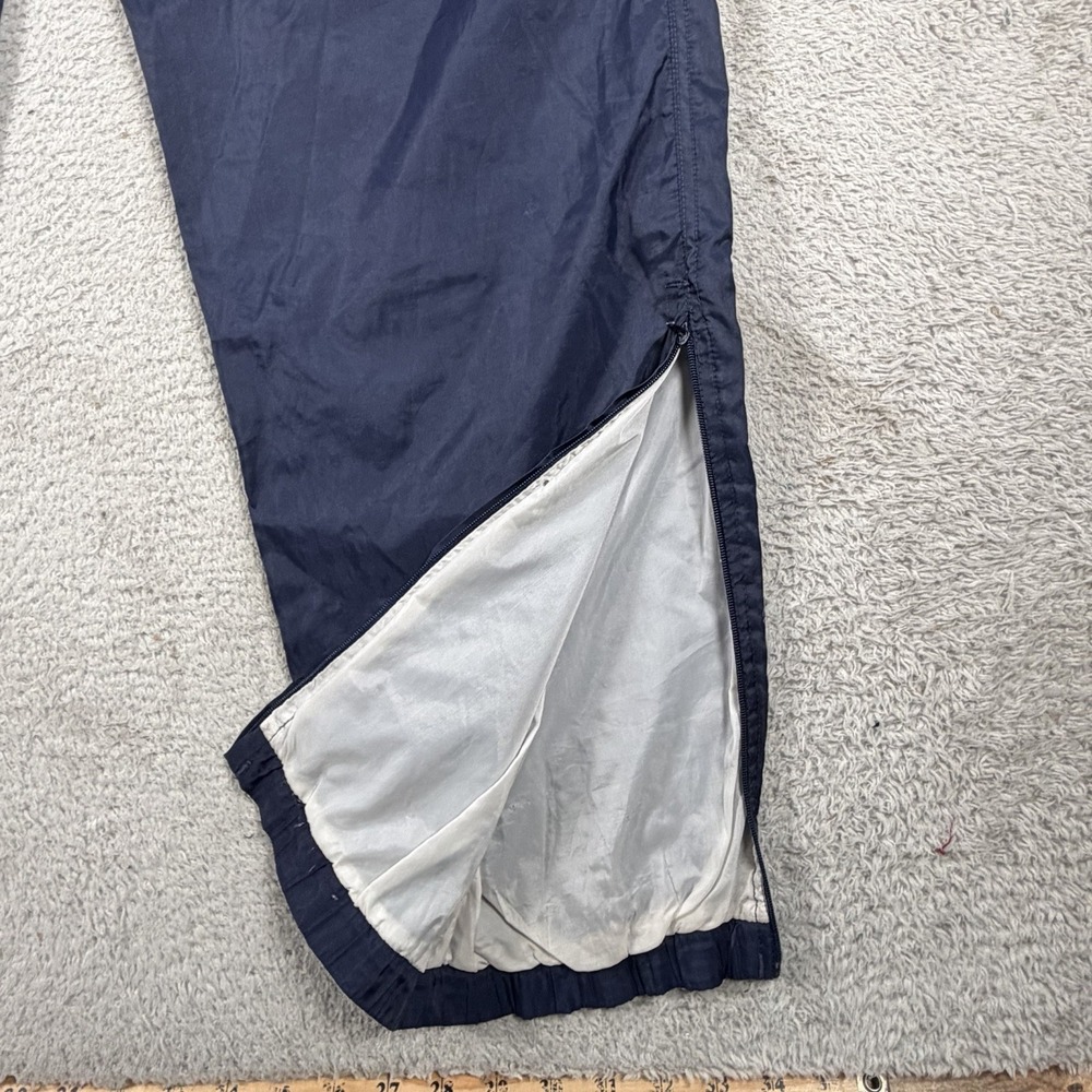 Vintage Adidas Windbreaker Pants Mens Large Navy Lined Drawstring Zip Ankle Gym - Picture 3 of 11